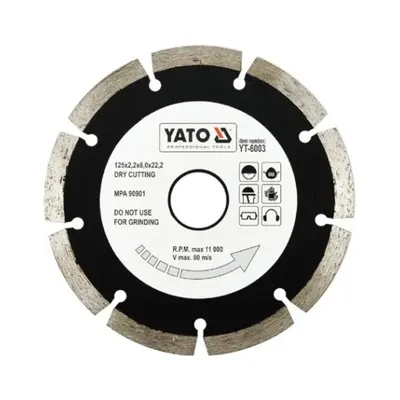 Диск обрізний алмазний сегмент YATO SEGMENT Ø= 125x8.0x22,2 мм H= 2,2 мм YT-6003
