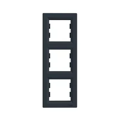 Рамка Schneider Electric Asfora антрацит тримісна вертикальна EPH5810371