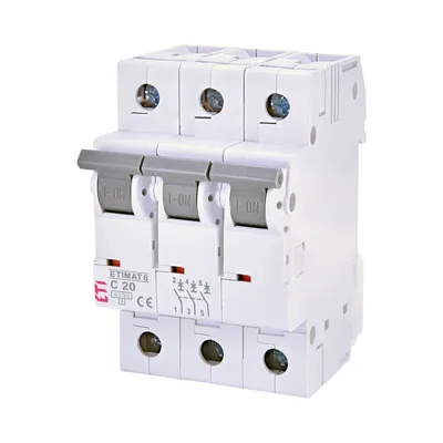 Автоматичний вимикач ETI ETIMAT 6 3p C 20А (6 kA) 2145517 