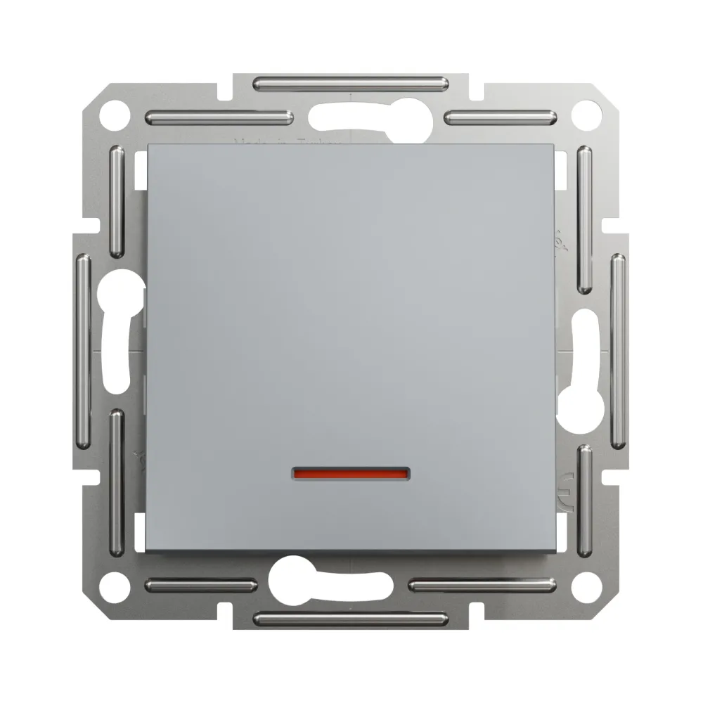 Выключатель Schneider Electric Asfora проходной с подсветкой сталь EPH1500162