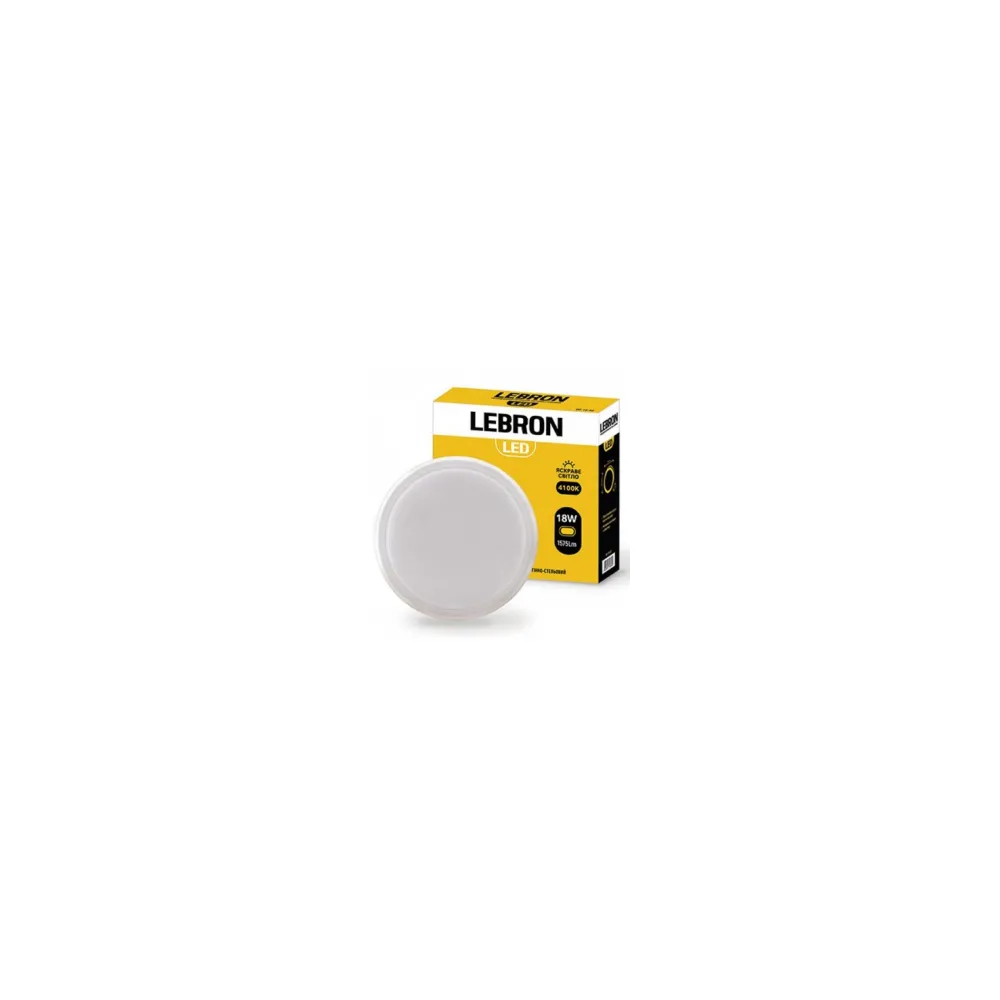 LED світильник круглий L-WLR LED світильник 18W круглий 4100К 1575Lm.IP65 15-35-29 Lebron