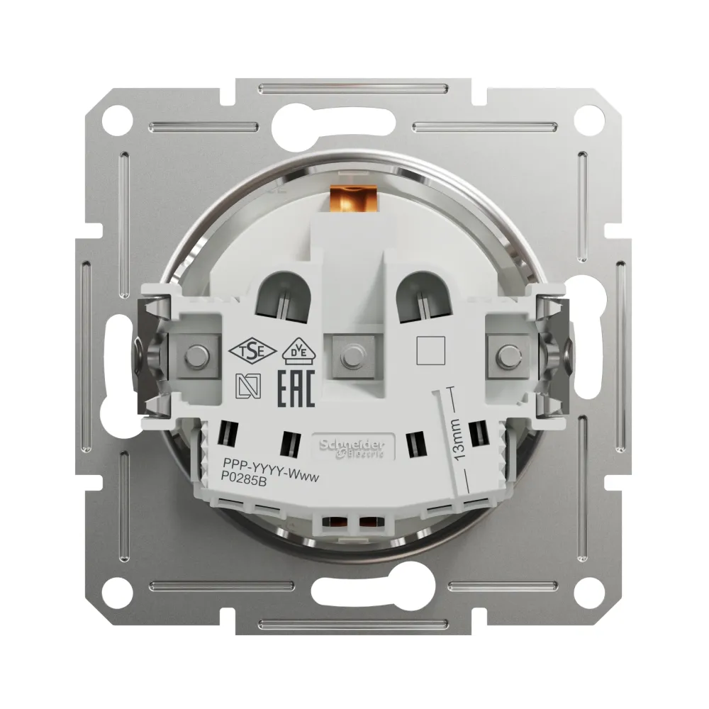 Розетка Schneider Electric Asfora белая одинарная с заземлением без рамки EPH2970221