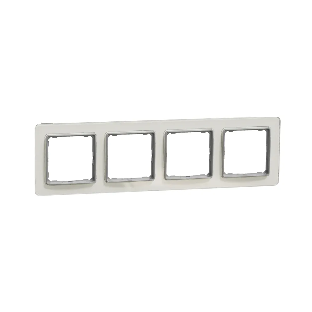 Рамка Schneider Sedna Design 4-х кратна біле скло SDD360804