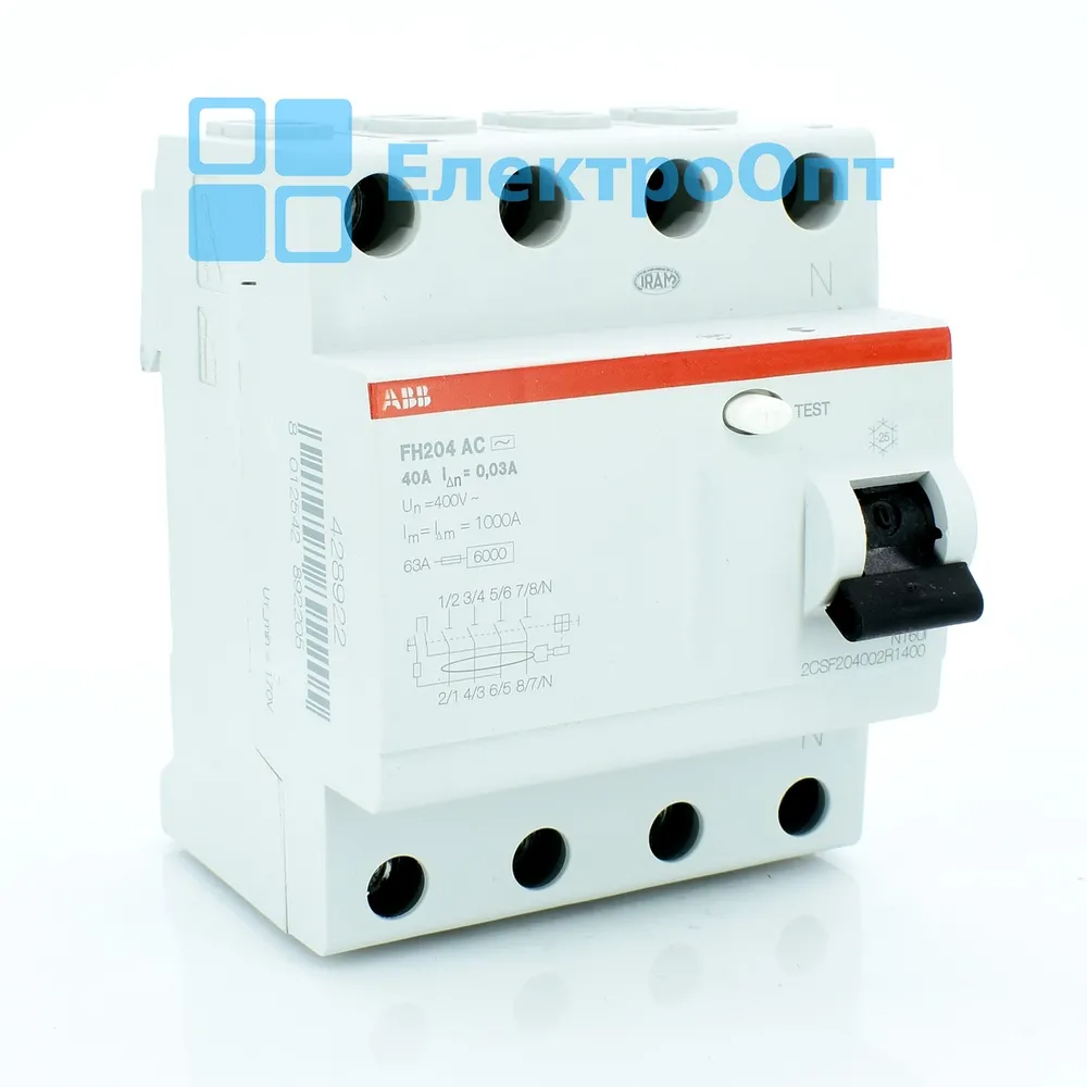 ABB ПЗВ Тип AC 4P 40A 30mA FH204AC-40/0,03