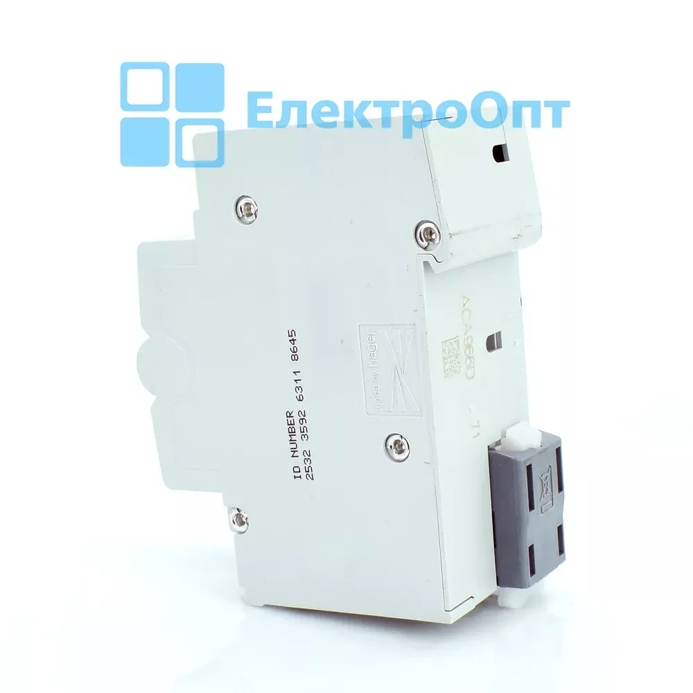Hager Диференційний автомат Тип A 10mA 1P+N C-16A 6kA ACA966D