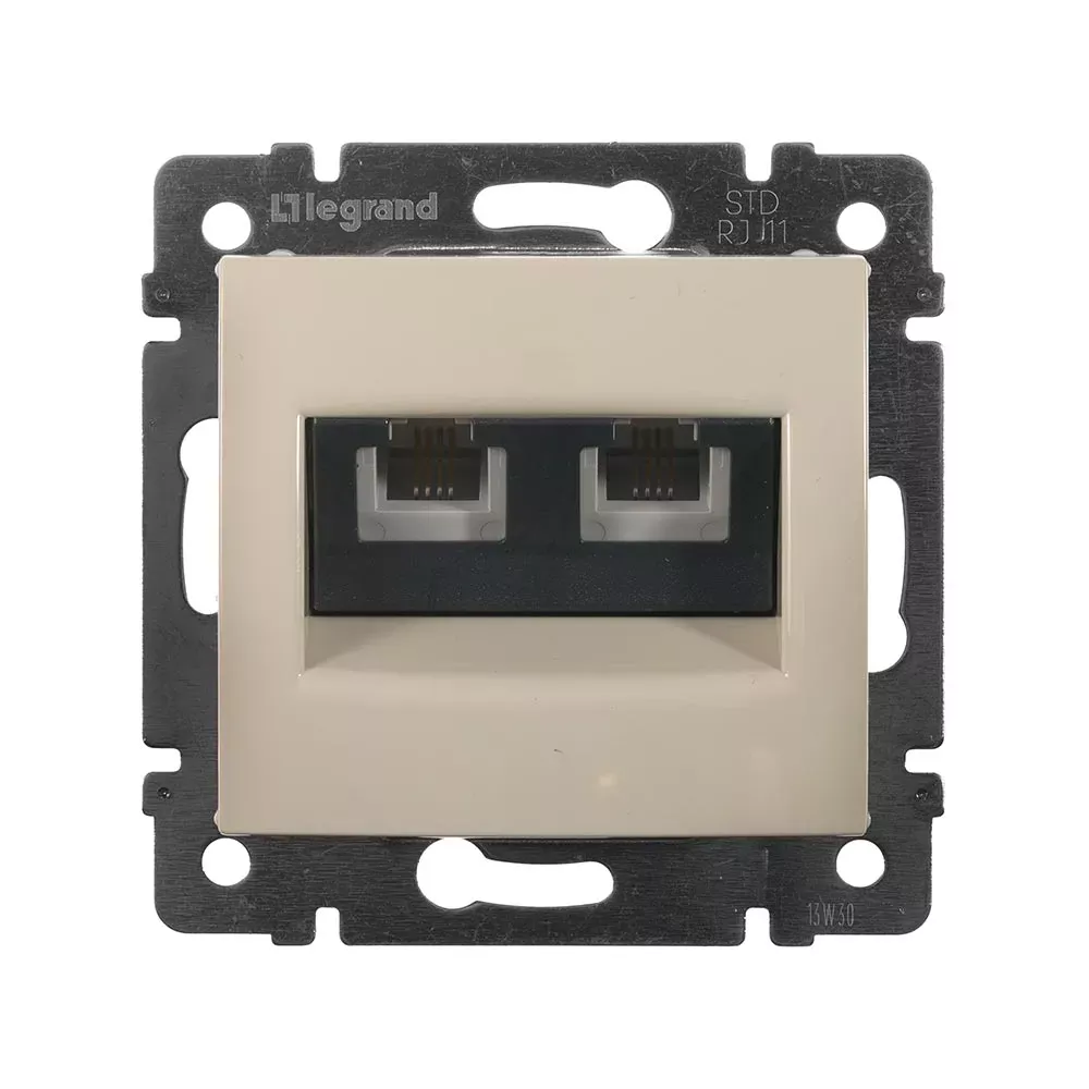 Legrand Valena Classic Розетка телефонна 2 пости Алюміній 774339