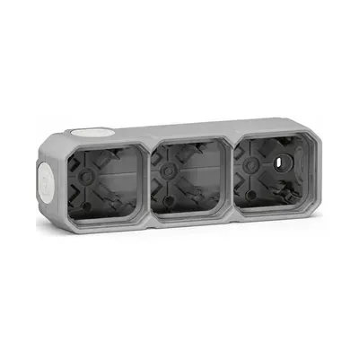 Legrand Коробка наклад. 3-пост. гориз./верт. Plexo New  сірий 069680L