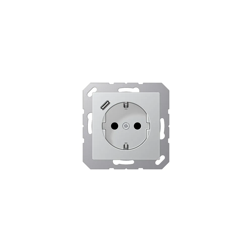 JUNG A Розетка SСHUKO з USB тип C алюміній A1520-18CAL