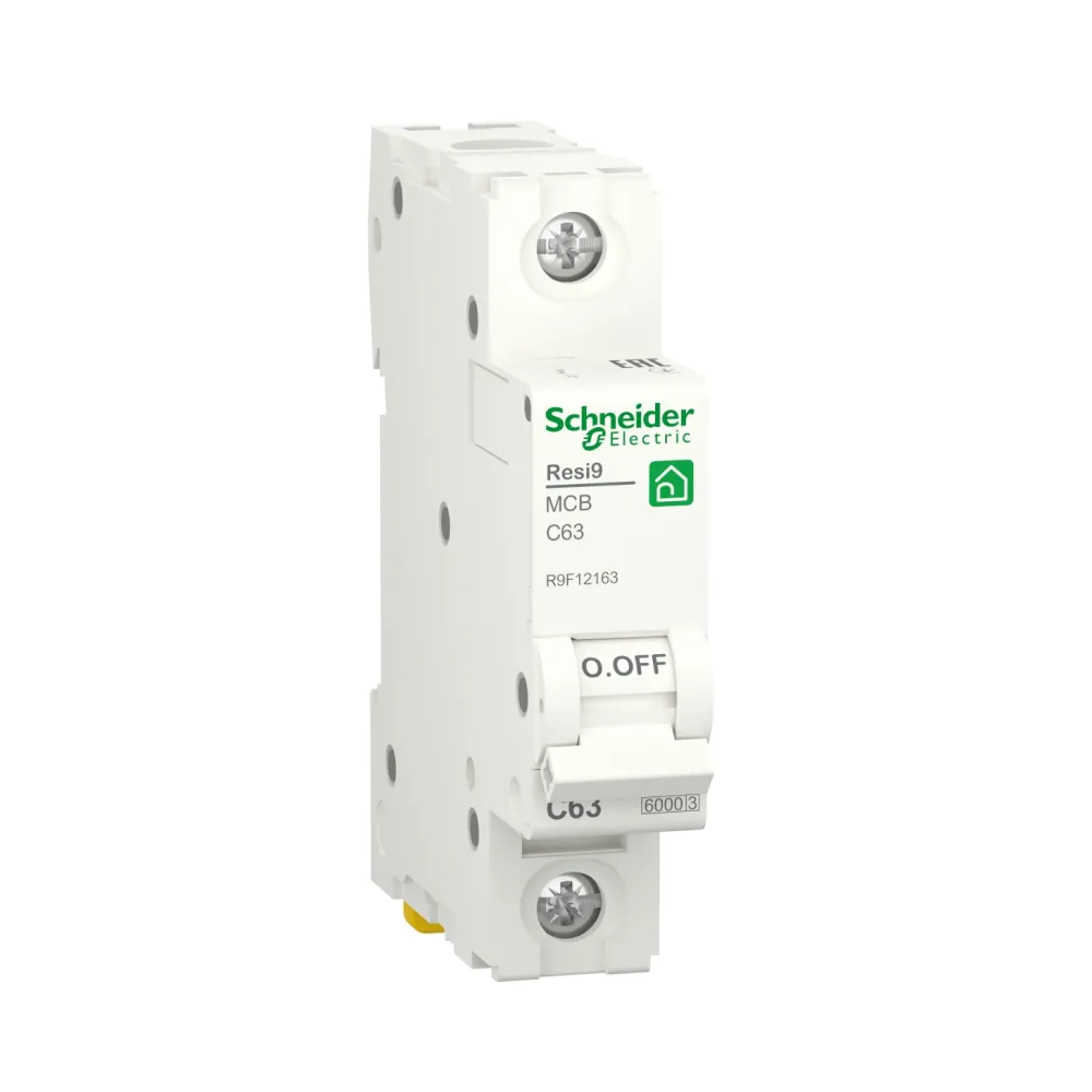 Автоматический выключатель Schneider Electric Resi 9 6кА С 1p 63A R9F12163