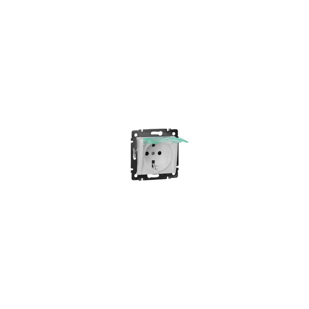 Legrand Valena Classic Розетка з заземленням ІР44 зкришкою Білий 774220