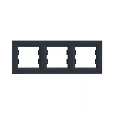Рамка Schneider Electric Asfora антрацит тримісна горизонтальна EPH5800371