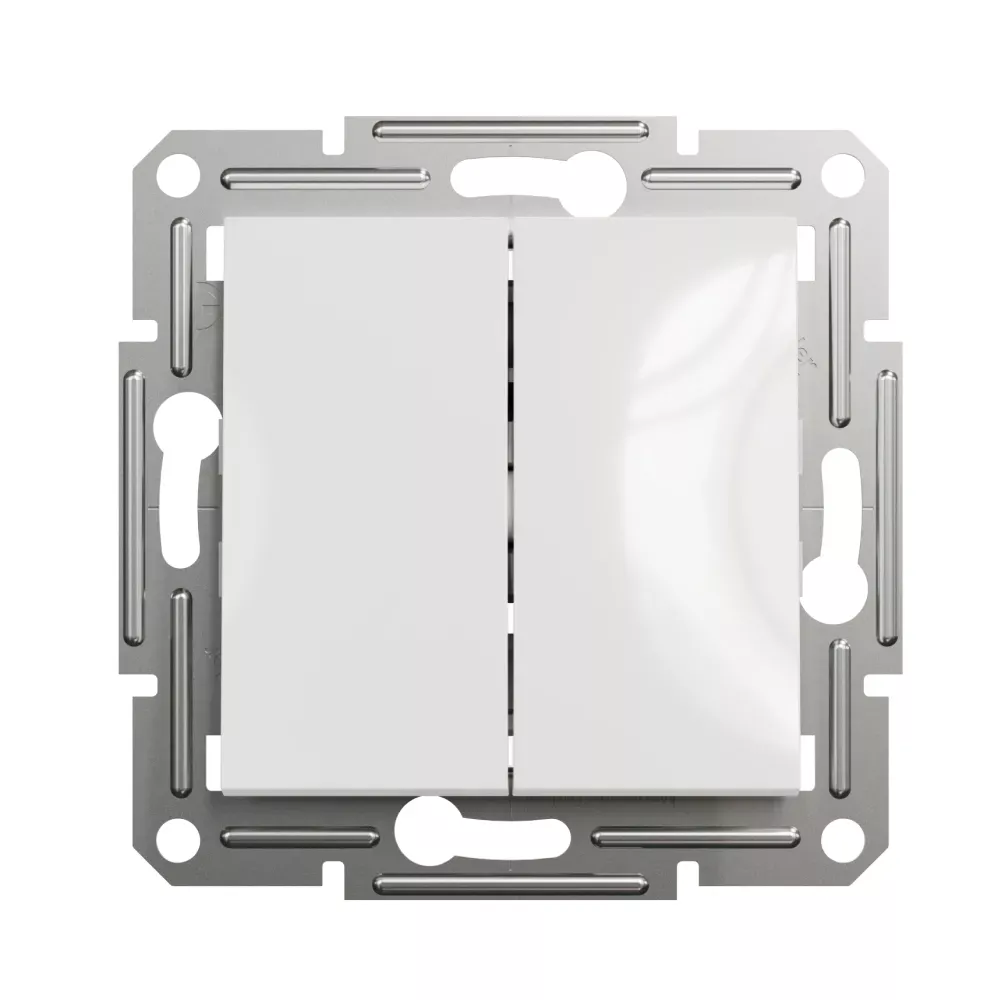 Выключатель Schneider Electric Asfora двухклавишный белый без рамки EPH0370121