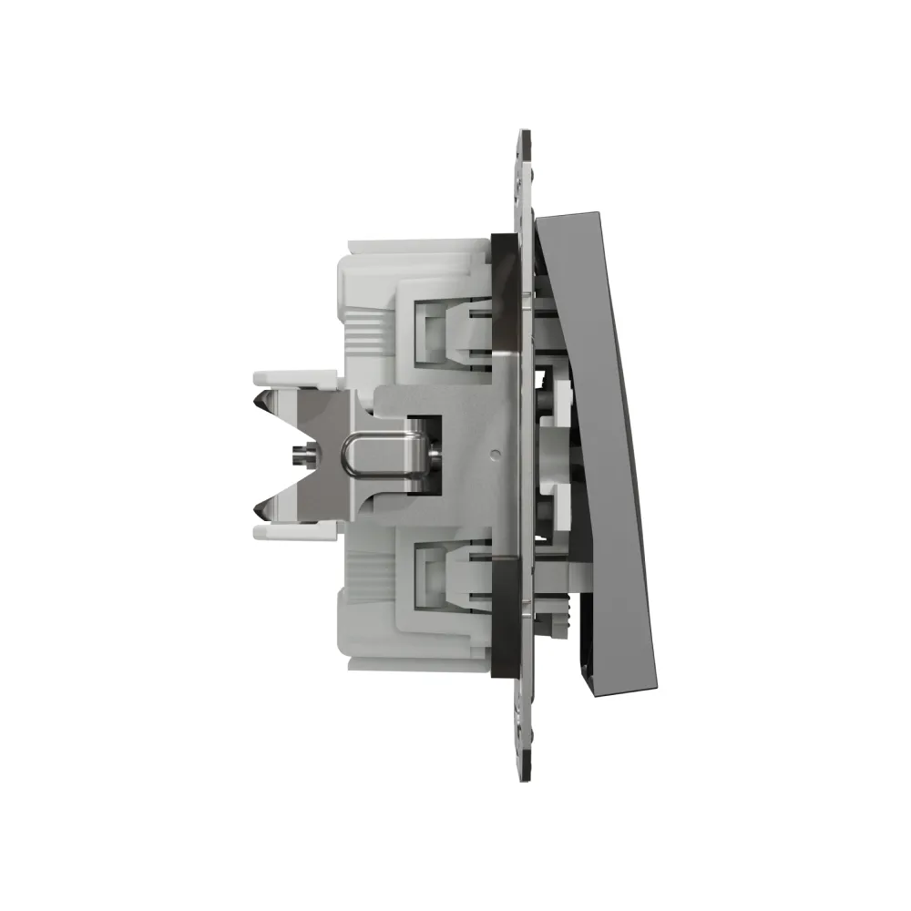 Выключатель Schneider Electric Asfora антрацит двухклавишный самозажимной внутренний EPH0300171