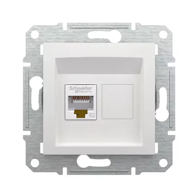 Розетка комп'ютерна Schneider Electric Asfora білий RJ-45 UTP 5E внутрішня без рамки EPH4370121