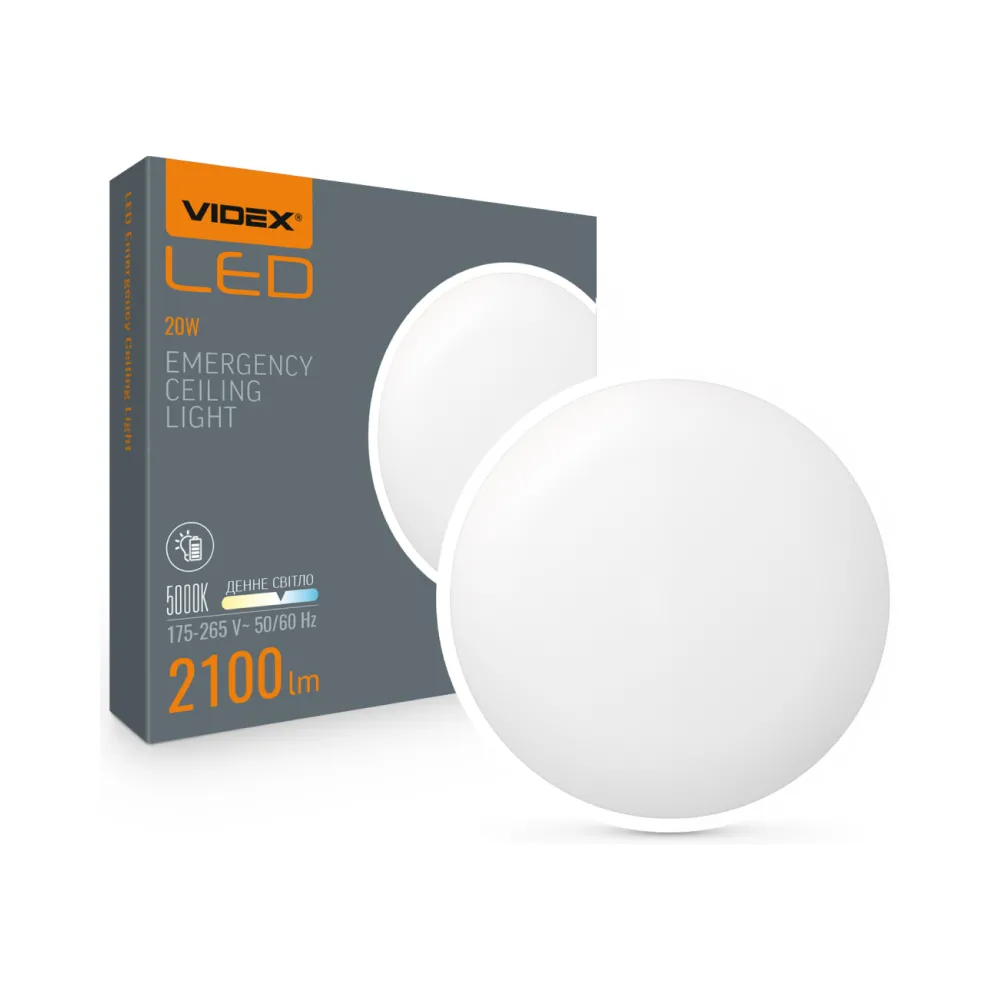 LED светильник VIDEX аварийный накладной 20W 5000K VL-CLR-EM200-2
