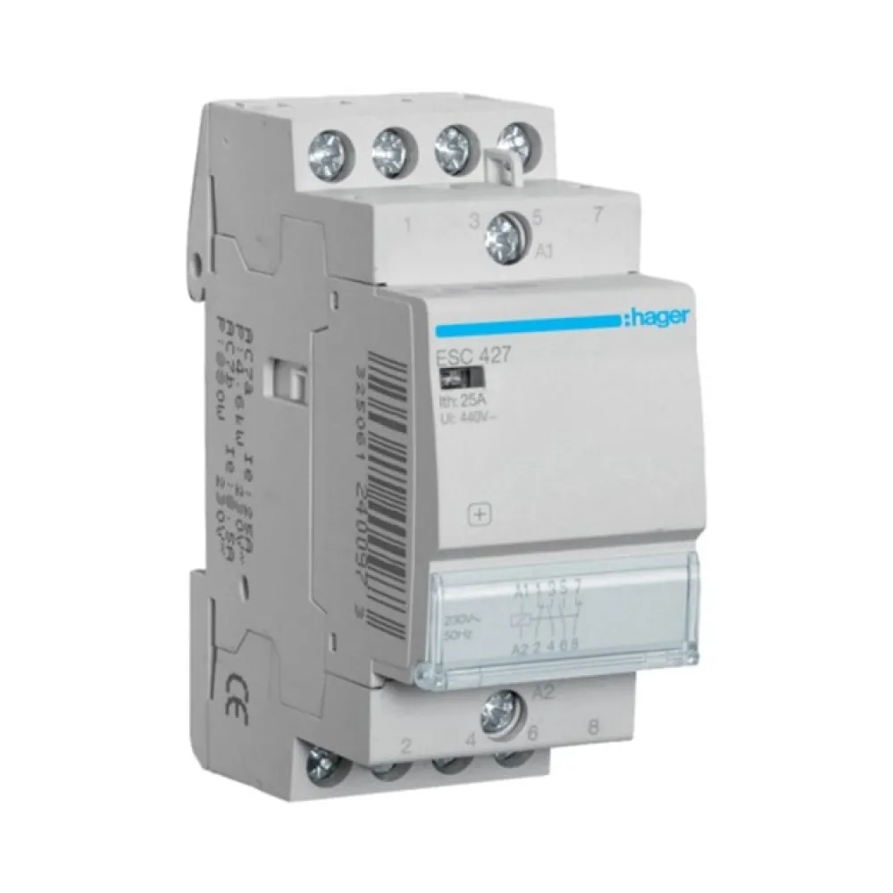 Контактор Hager 25A 2НВ+2НЗ 230В ESC427