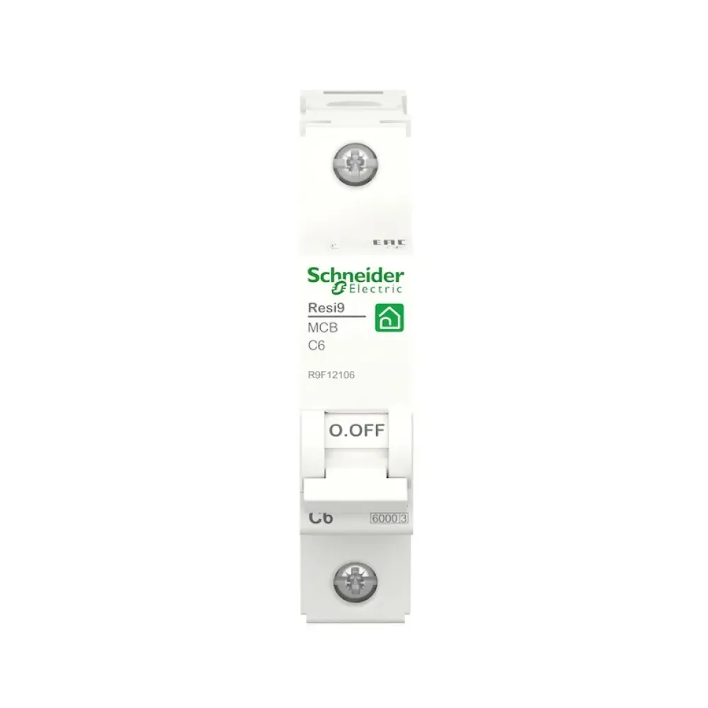 Автоматичний вимикач Schneider Electric Resi 9 6кА С 1p 6A C R9F12106