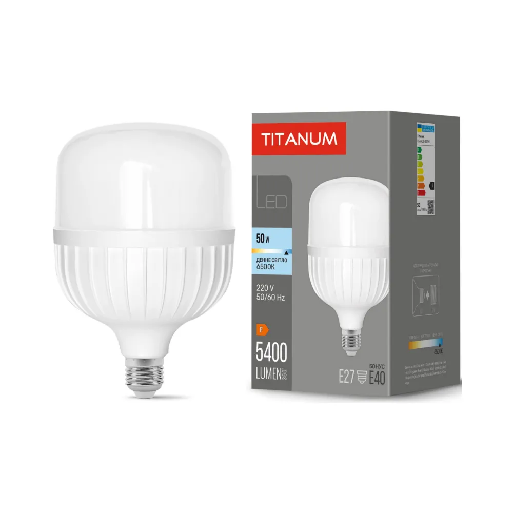 LED лампа TITANUM A138 50W E27 6500К TL-HA138-50276