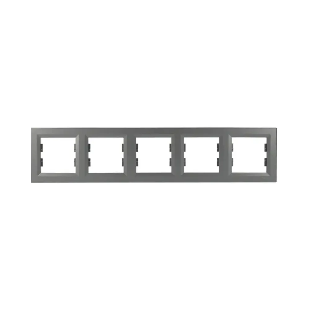 Рамка Schneider Electric Asfora сталь п'ятимісна горизонтальна EPH5800562
