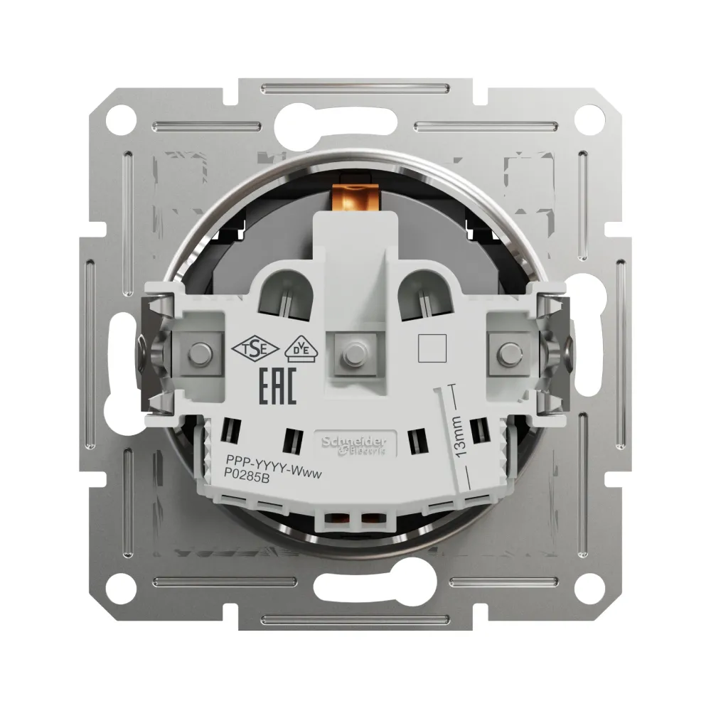 Розетка Schneider Electric Asfora антрацит одинарная с заземлением внутренняя с крышкой EPH3100171