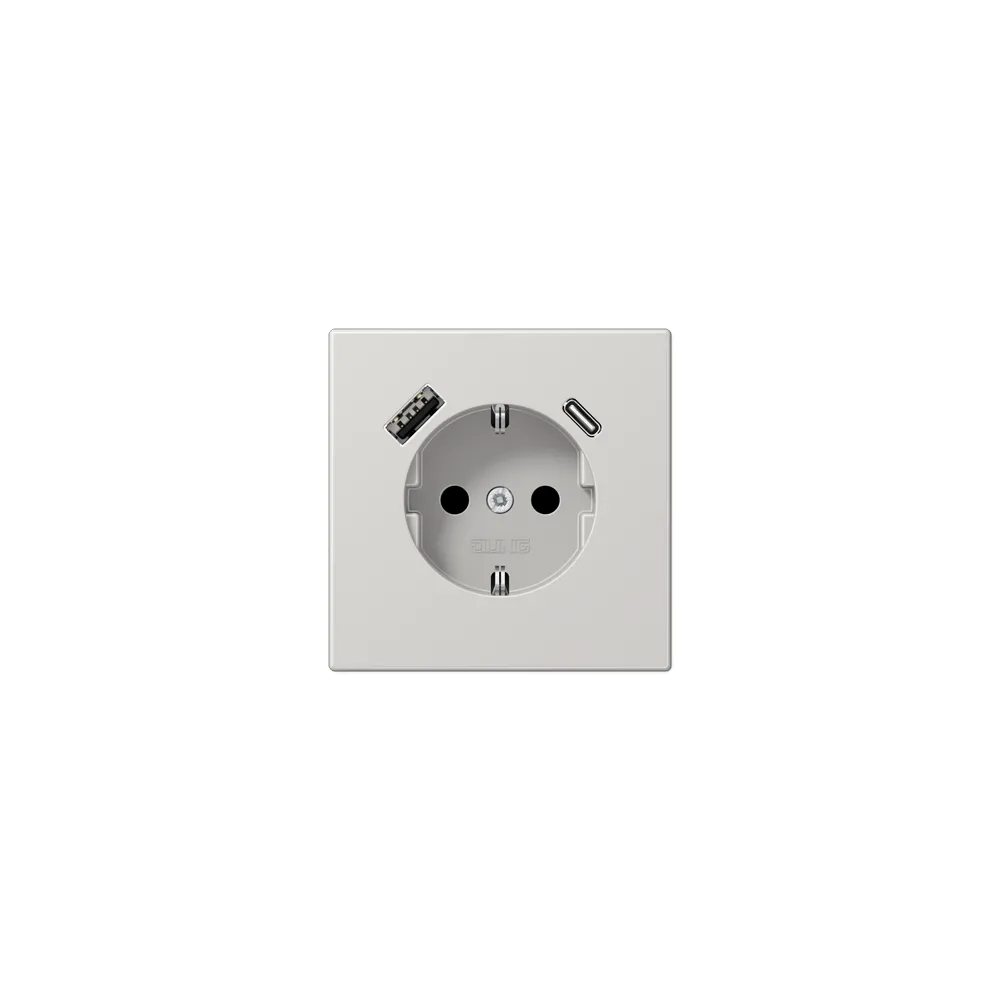 JUNG LSx-механізм Розетка SCHUKO® з USB-інтерфейсом світло-сірий LS1520-15CALG