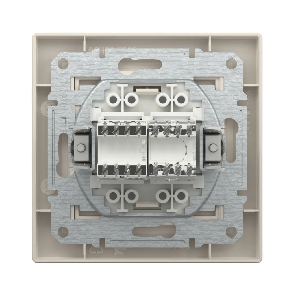 Розетка Schneider Electric Asfora компьютерная RJ45 UTP 5E и телефонная RJ12 кремовая EPH4900123