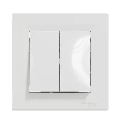 Выключатель Schneider Electric Asfora белый двухклавишный внутренний проходной EPH0600121