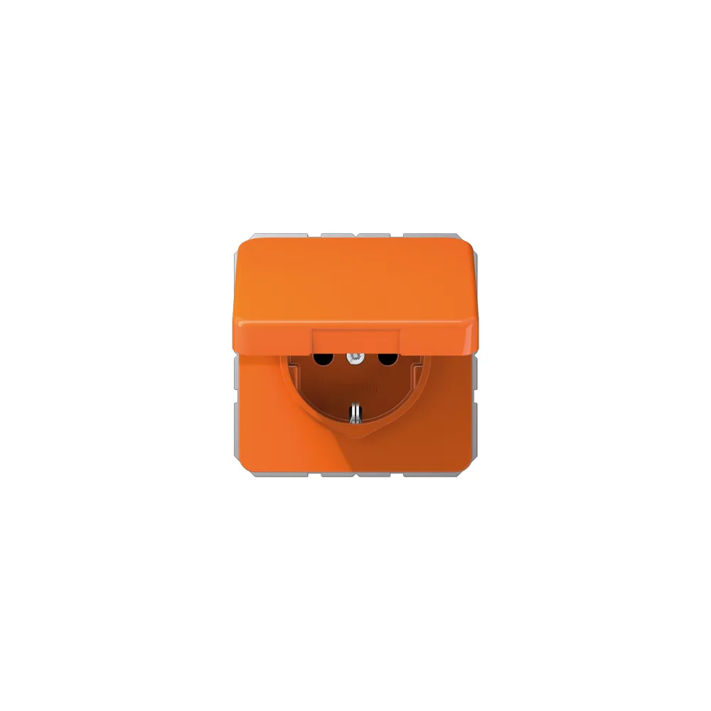 JUNG CD Розетка SCHUKO з кришкою оранжевий CD1520BFKLO