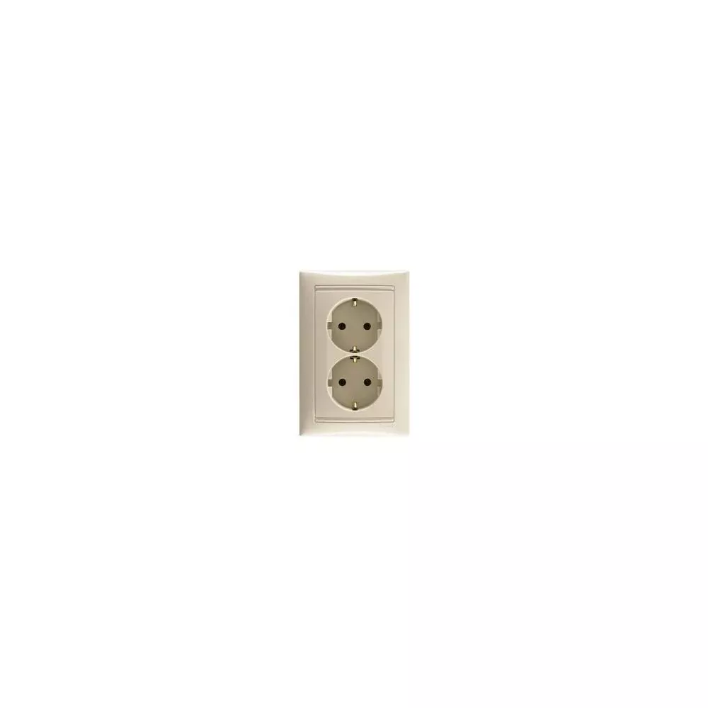 Розетка Legrand Valena Classic слонова кістка 2 пости з заземленням 774370