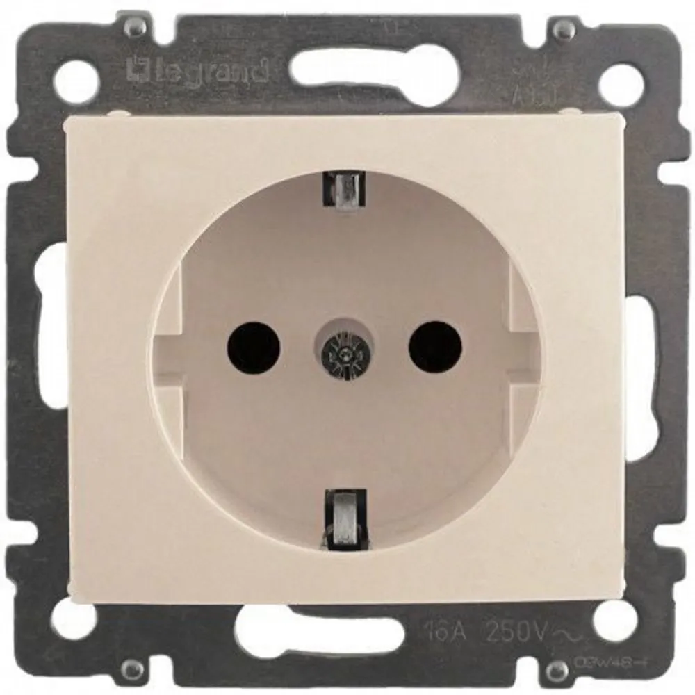 Legrand Valena Classic Розетка 2К+З з автоматичними клемами зі шторками Слонова кістка 774122