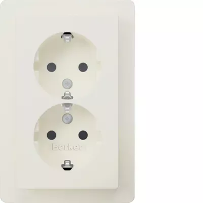 BERKER Q.1 механізм Розетка з з/к 2X зах.контактів цільна 16А/250В пол.білий 47596089