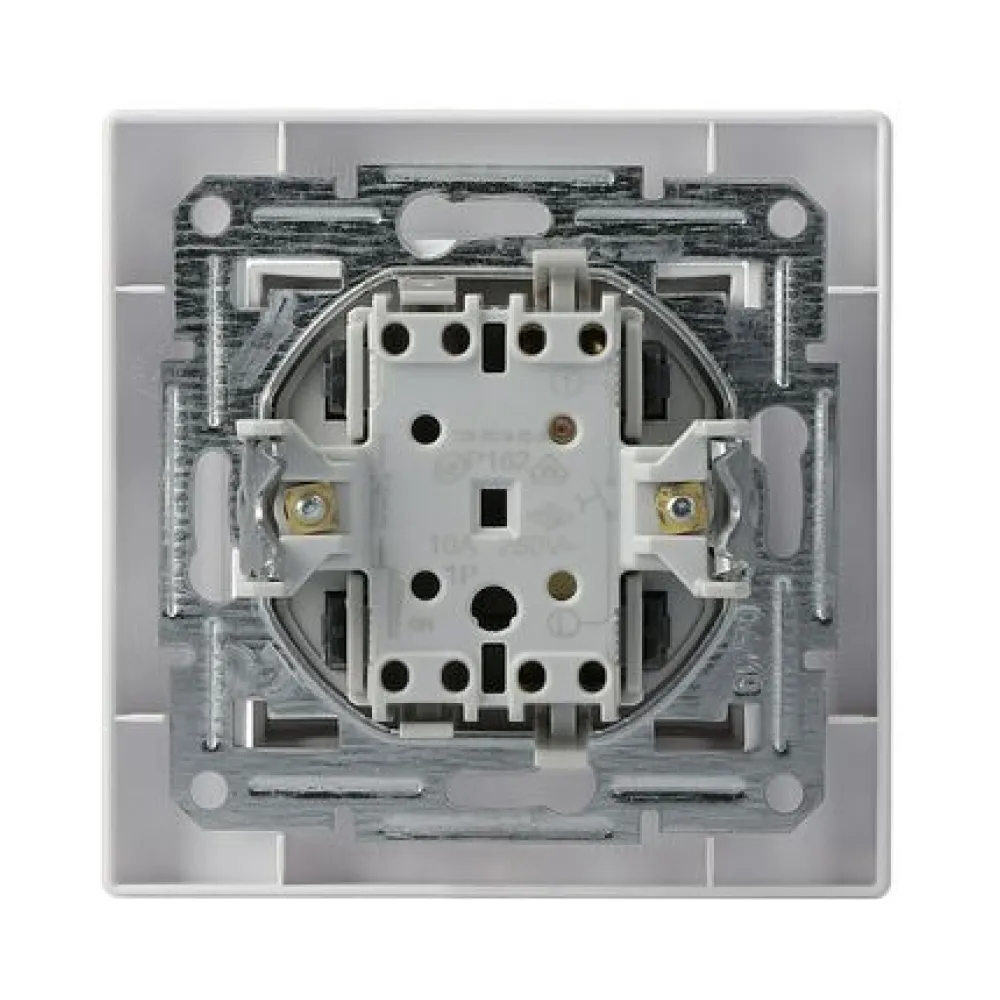 Кнопочный выключатель Schneider Electric Asfora с символом Звонок белый самозажимной EPH0800121