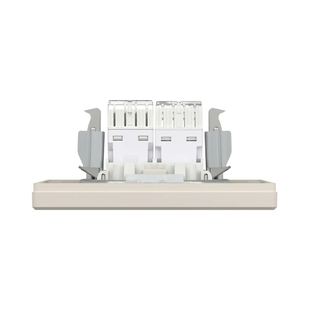 Розетка Schneider Electric Asfora компьютерная RJ45 UTP 5E и телефонная RJ12 кремовая EPH4900123