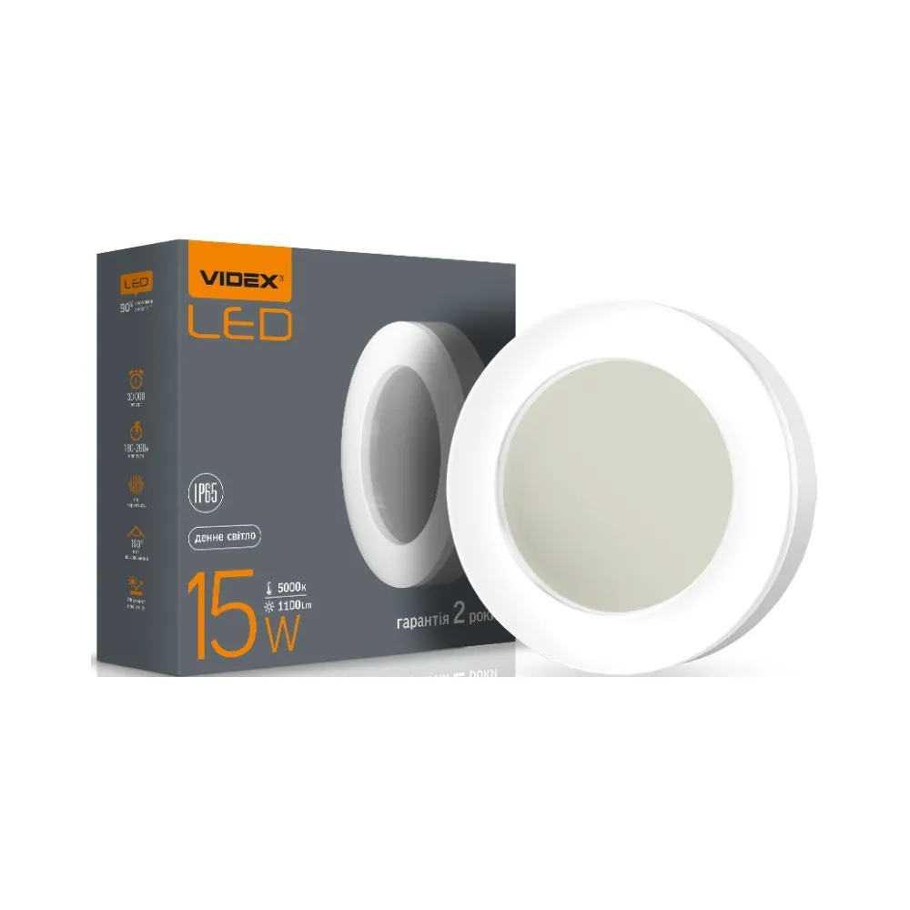 LED світильник ART IP65 круглий VIDEX 15W 5000K VL-BHFR-155