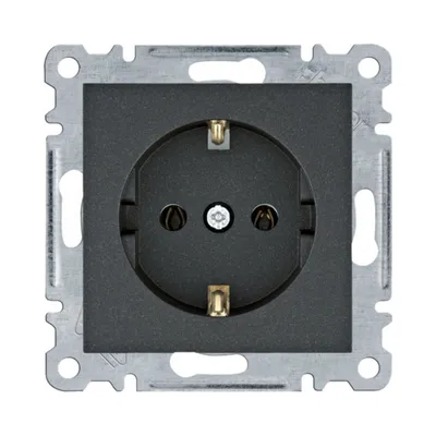 Розетка Hager Lumina черная с заземлением WL1053