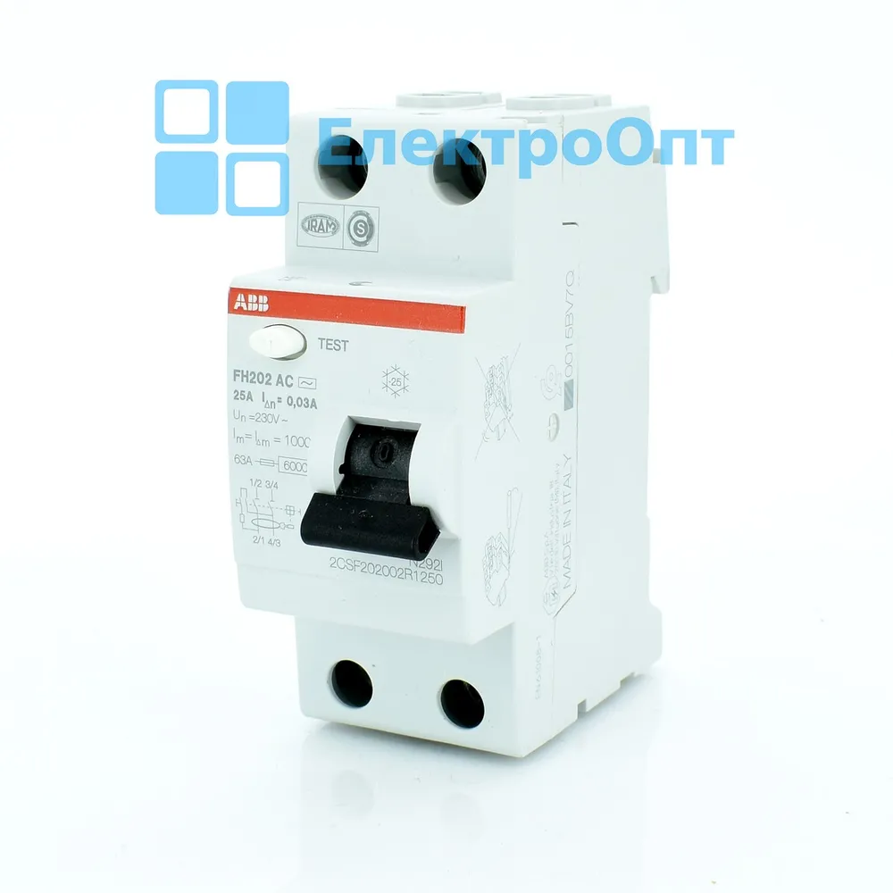 ABB ПЗВ Тип AC 2P 25A 30mA FH202AC-25/0,03