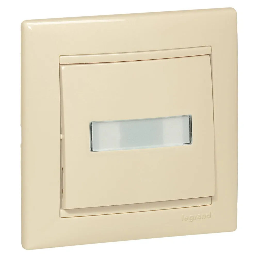 Legrand Valena Classic Вимикач без фіксації з підсвіткою та тримачем етикетки 10А 12В Слонова кістка 774117
