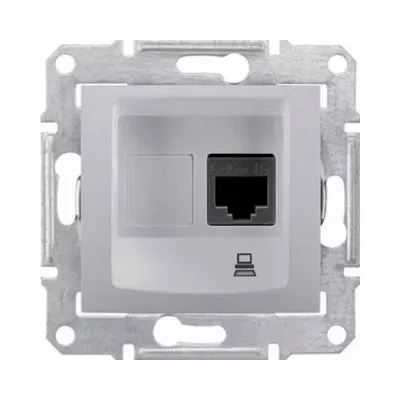 Розетка комп'ютерна Schneider Electric Sedna алюміній RJ-45 внутрішня 5E SDN4300160