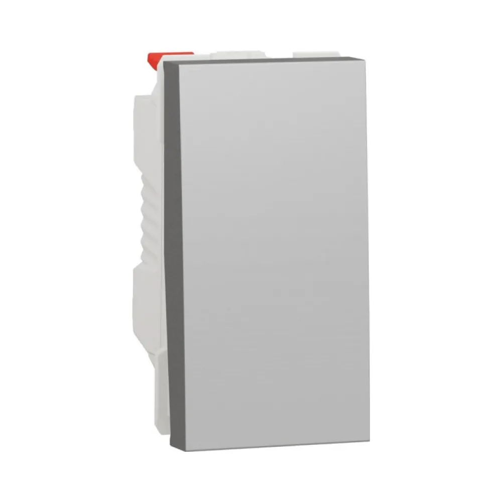 Выключатель Schneider Electric Unica New алюминий одноклавишный внутренний проходной 1-модульный NU310330