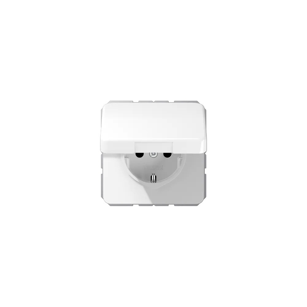 JUNG CD Розетка SCHUKO з кришкою білий CD1520BFKLWW