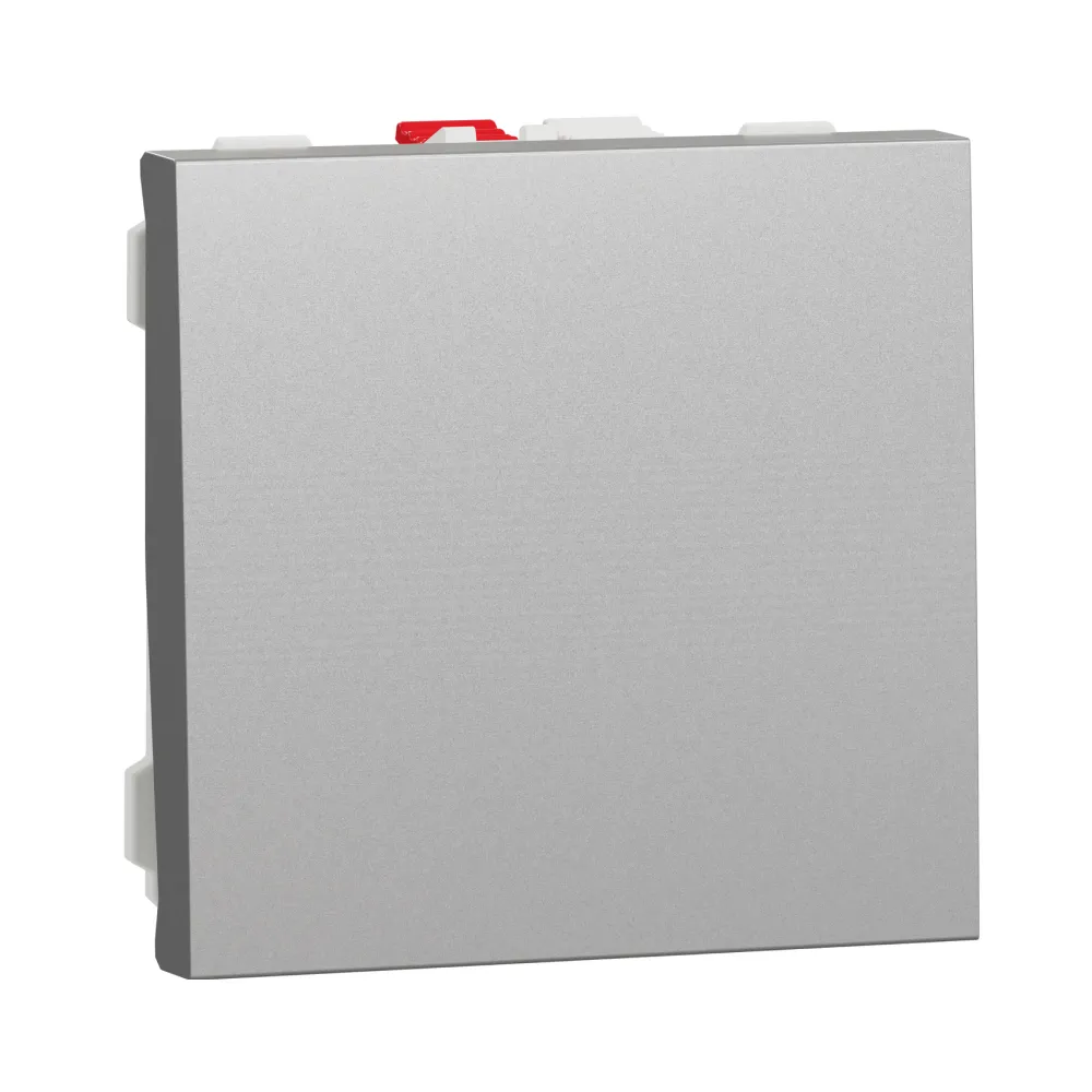 Выключатель Schneider Electric Unica New алюминий одноклавишный внутренний 2-модульный NU320130