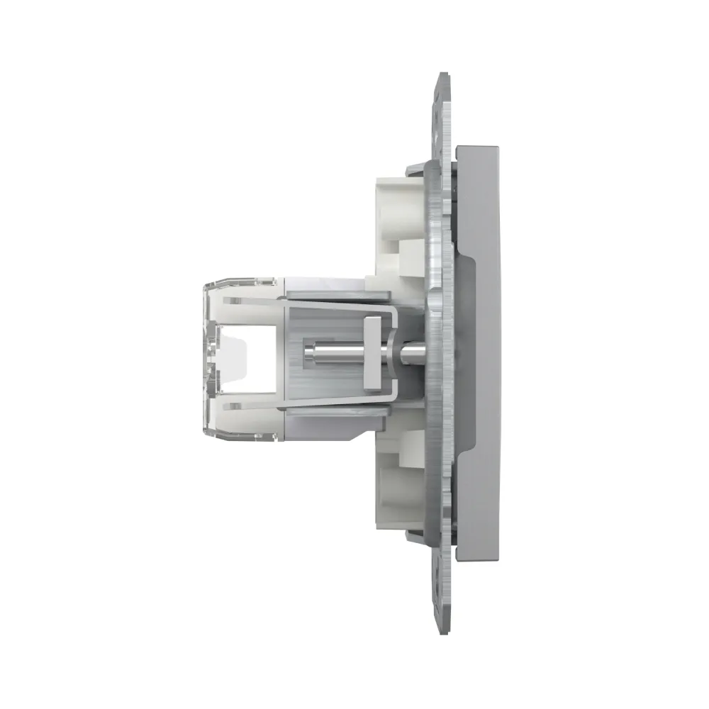 Розетка комп'ютерна Schneider Electric Asfora сталь подвійна RJ45 UTP 5E внутрішня EPH4400162