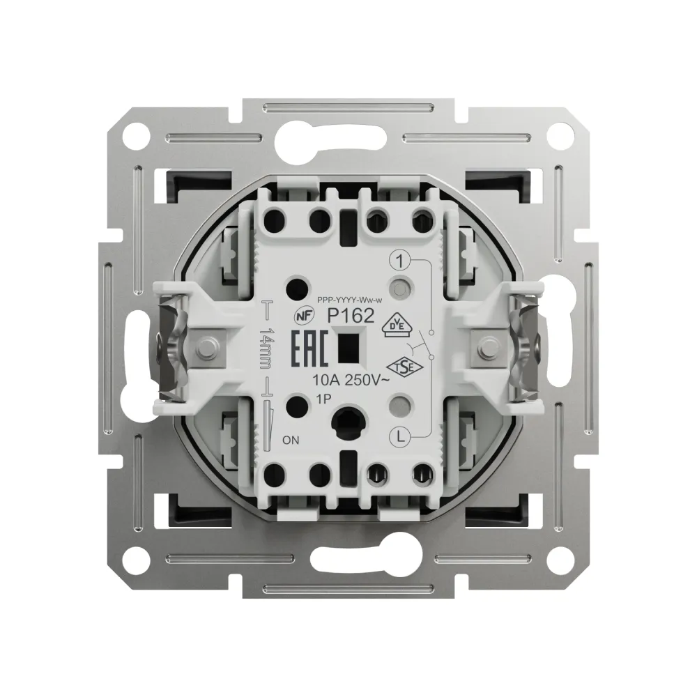 Выключатель кнопочный Schneider Electric Asfora антрацит двухклавишный самозажимной EPH0700171