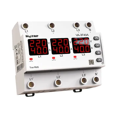 Реле напруги DigiTOP 63А (max 80A) VA-3F63A M6R