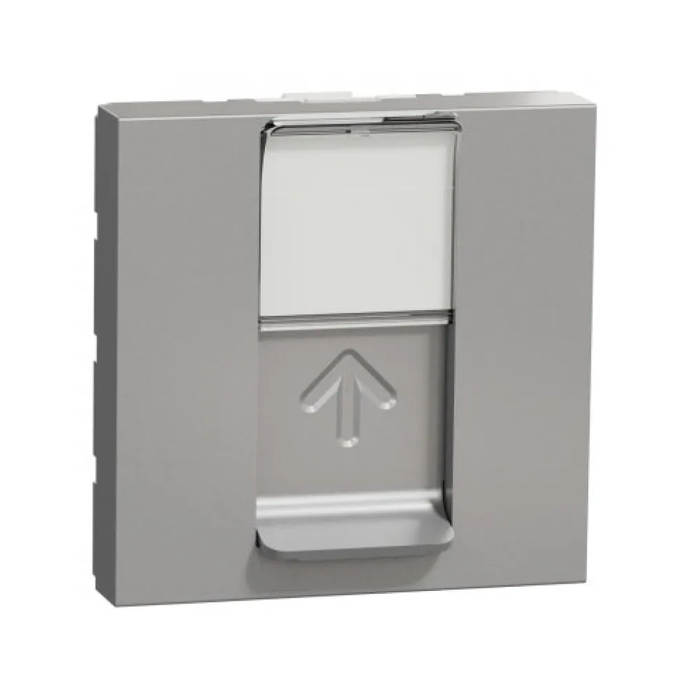 Розетка компьютерная Schneider Electric UNICA NEW RJ-45 5е UTP 2 модуля алюминий NU341130
