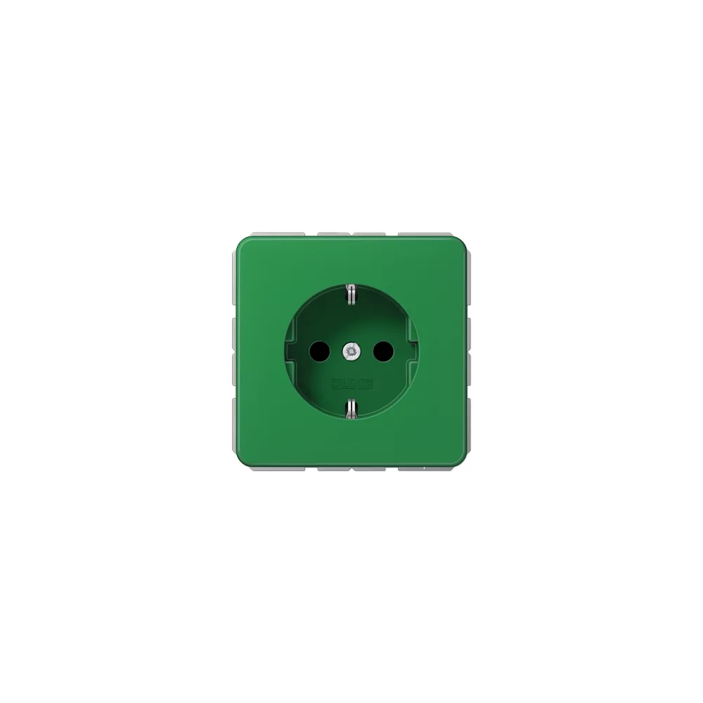 JUNG CD Розетка SCHUKO з захисними шторками зелений CD1520BFKIGN