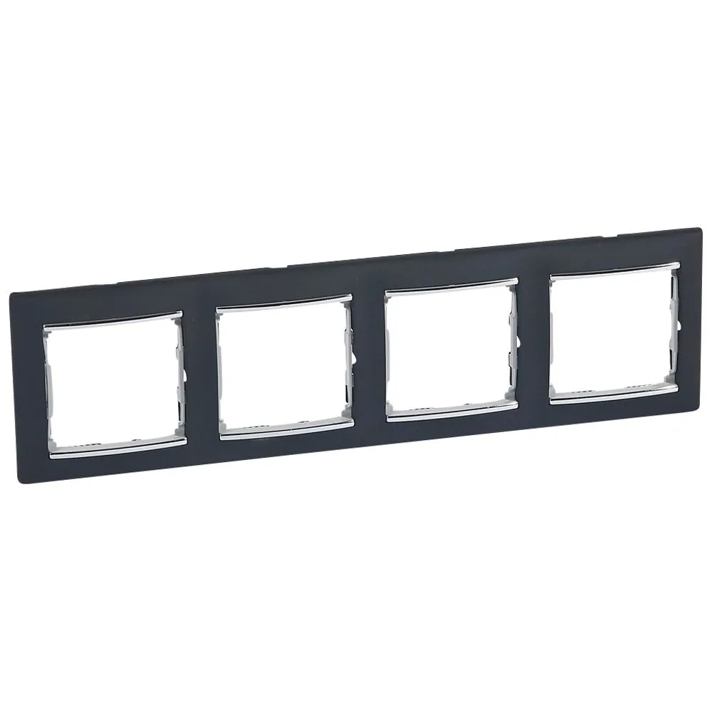 Legrand Valena Classic Рамка 4 пости Нюктюрн срібний штрих 770394