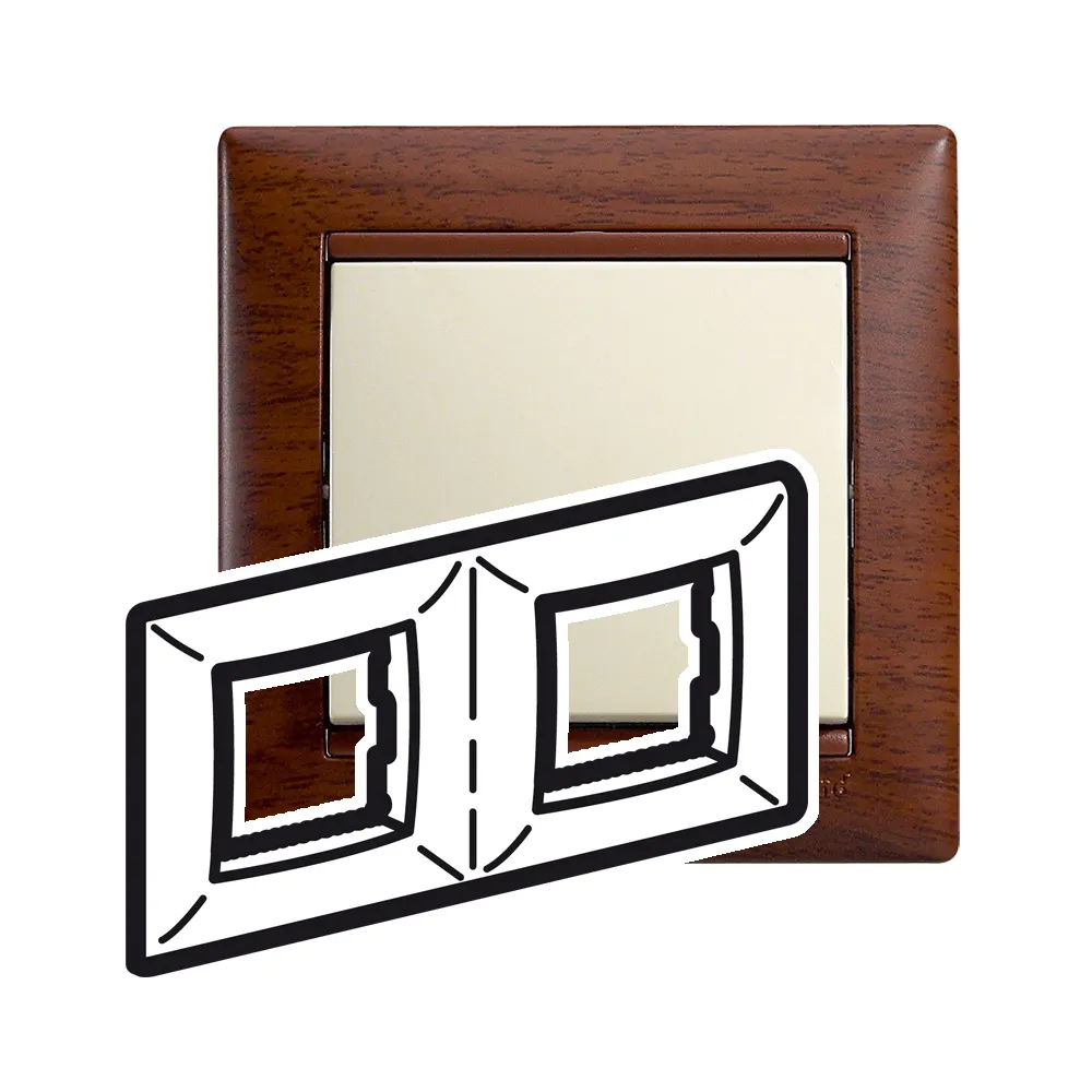 Legrand Valena Classic Рамка 2 пости Тоноване Дерево 770312