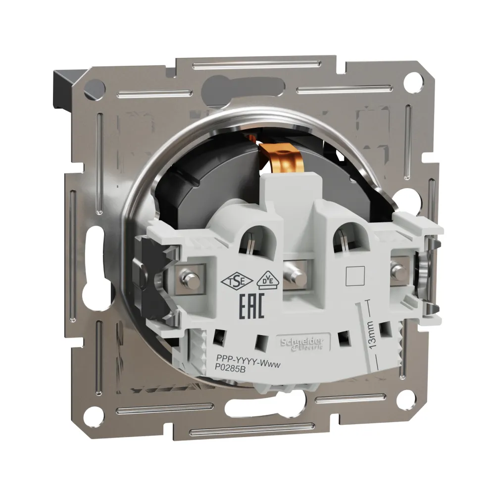 Розетка Schneider Electric Asfora антрацит одинарная с заземлением внутренняя с крышкой EPH3100171