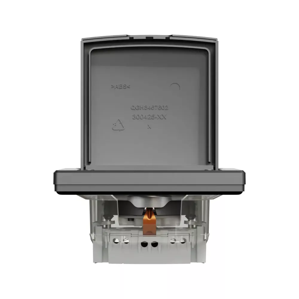 Розетка Schneider Electric Asfora антрацит с заземлением с крышкой и защитными шторками IP44 EPH3100371